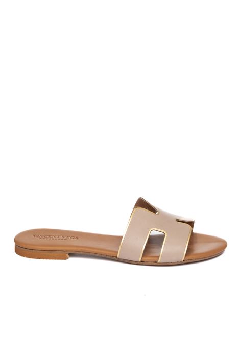 Tan leather sandal VINCENT VEGA | P106 HDLVIT-TAUPE